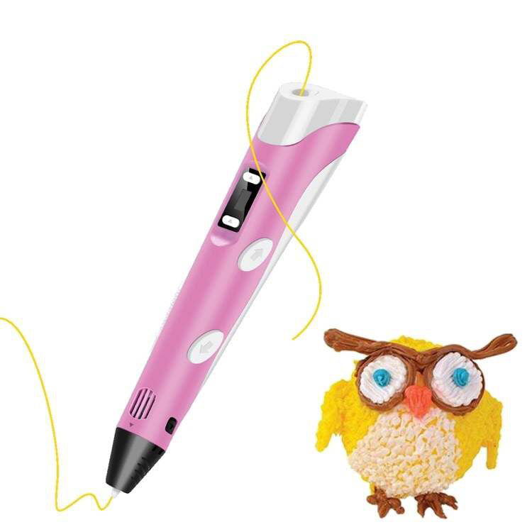 3D Pen- Bolígrafo de impresión 3D con pantalla – Incluye bolígrafo 3D, 3 filamentos de colores material PLA + y cargador