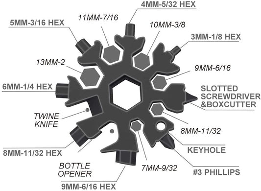 x 10 piezas 18 en 1 Multi-herramienta Copo de Nieve -- Free Shipping!!